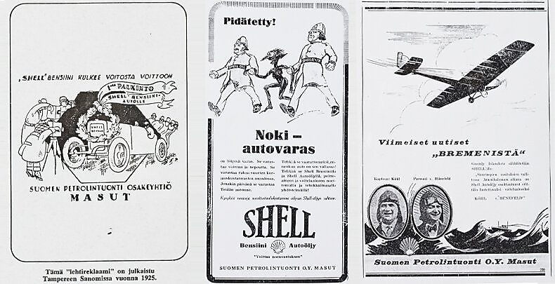 “Lehtireklaameja” 1910-1920-luvuilta.